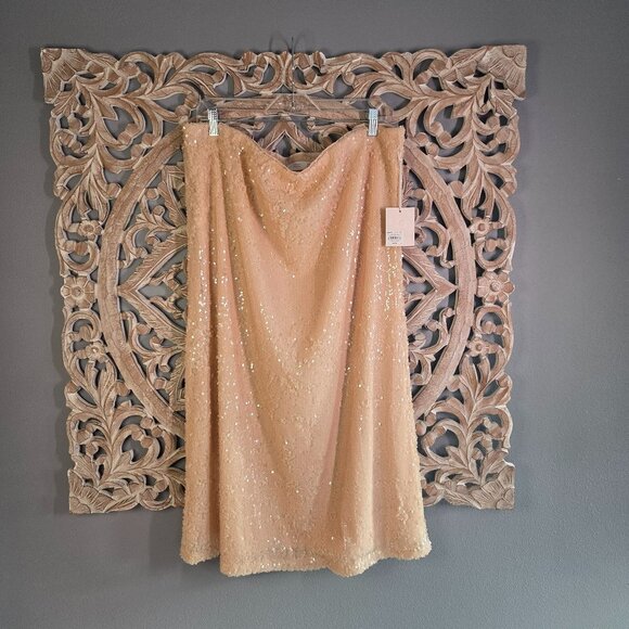 LC Lauren Conrad Dresses & Skirts - Women's LC Lauren Conrad Sequin Midi Slip Skirt Pink Peach Size XXL